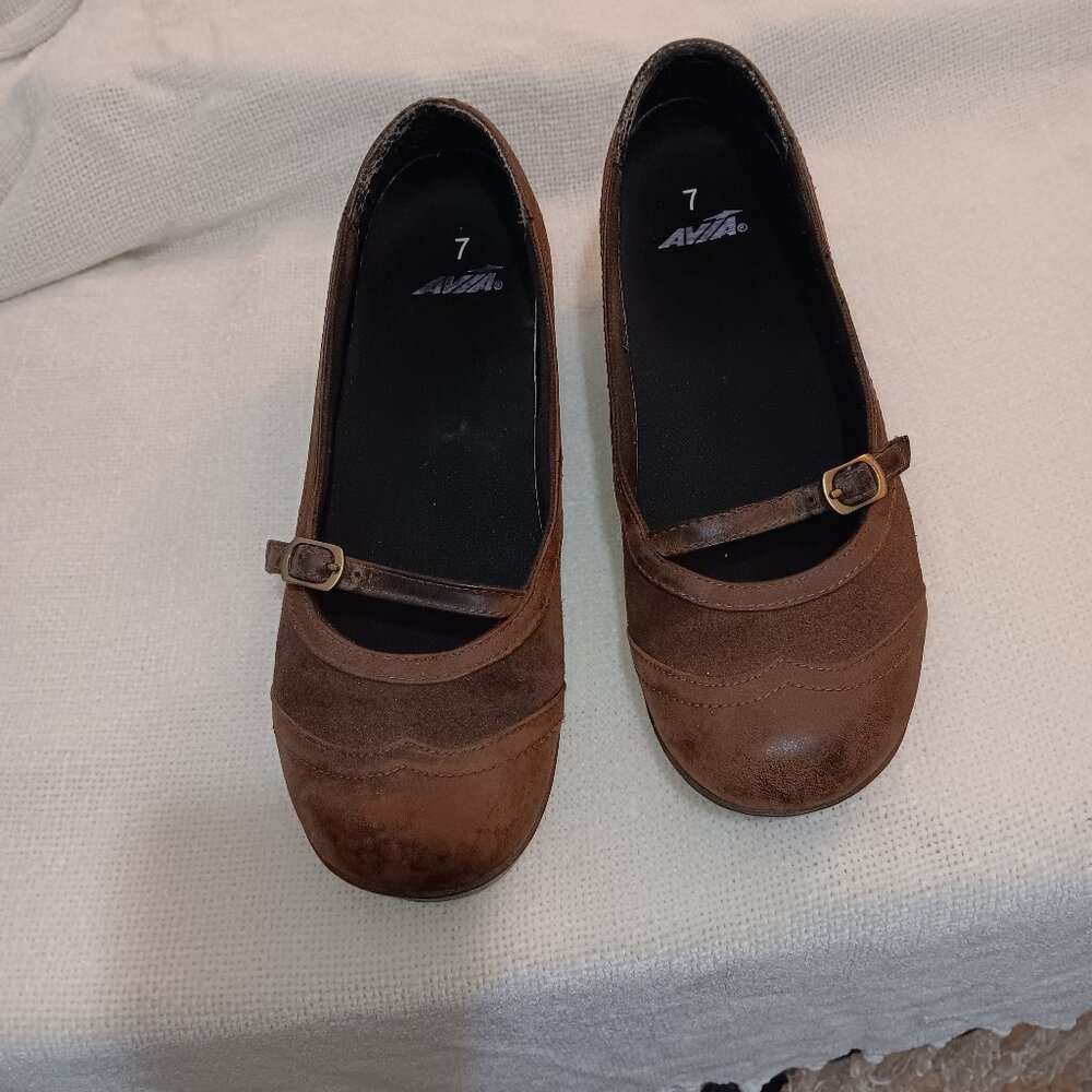 Ladies Skechers Brown Suede/Leather ballet wedge shoes